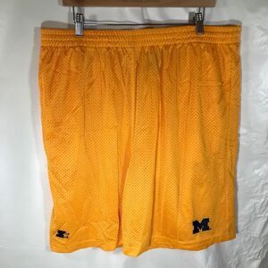 Starter University of Michigan Navy Orange Basketball Shorts Men’s Size XL